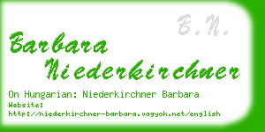 barbara niederkirchner business card